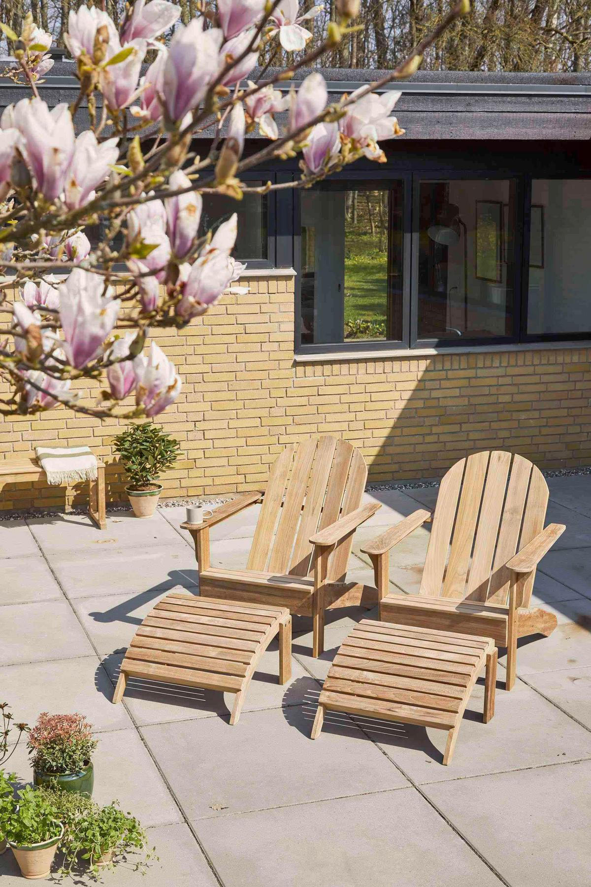 Gartenliege Adirondack - Teakfarben, Natur, Holz (105cm) - Gardenson
