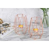 Teelichthalter-Set Rosegold, 2 Stk. - Roségold, Basics, Metall (9,5cm) - Echtwerk