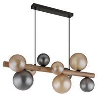 Viseća Svjetiljka Riha - narančasta/tamno smeđa, Basics, staklo/drvo (78/29/150cm) - Globo