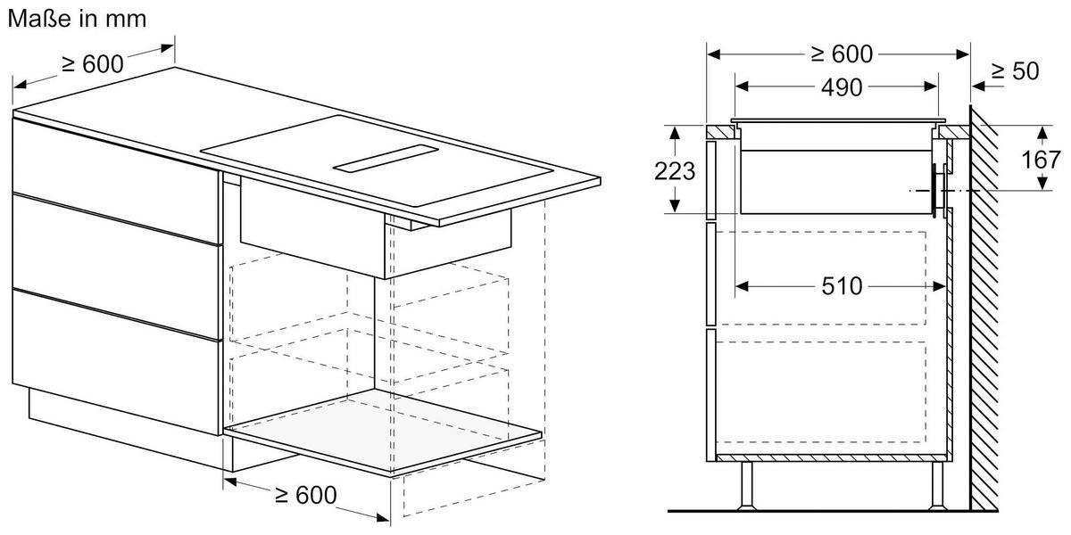Kochfeld-Dunstabzug-Kombi ED81ABS16E - Schwarz, KONVENTIONELL, Glas/Metall (80,2/22,3/52,2cm) - Siemens