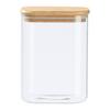 FÖRVARINGSBURK HALDOR - CA. 1,15L - transparent/naturfärgad, Klassisk, trä/glas (12,1/8,3/16,4cm) - Mömax