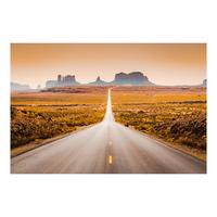 Leinwandbild Arizona Road Multicolor ca. 85x113cm - Multicolor/Beigebraun, Basics, Holz/Textil (85/113cm)