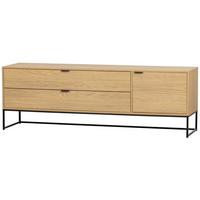 Lowboard Silas Eichefarben B: 180cm - Eichefarben/Schwarz, Design, Holz/Metall (180/61/44cm) - Livetastic