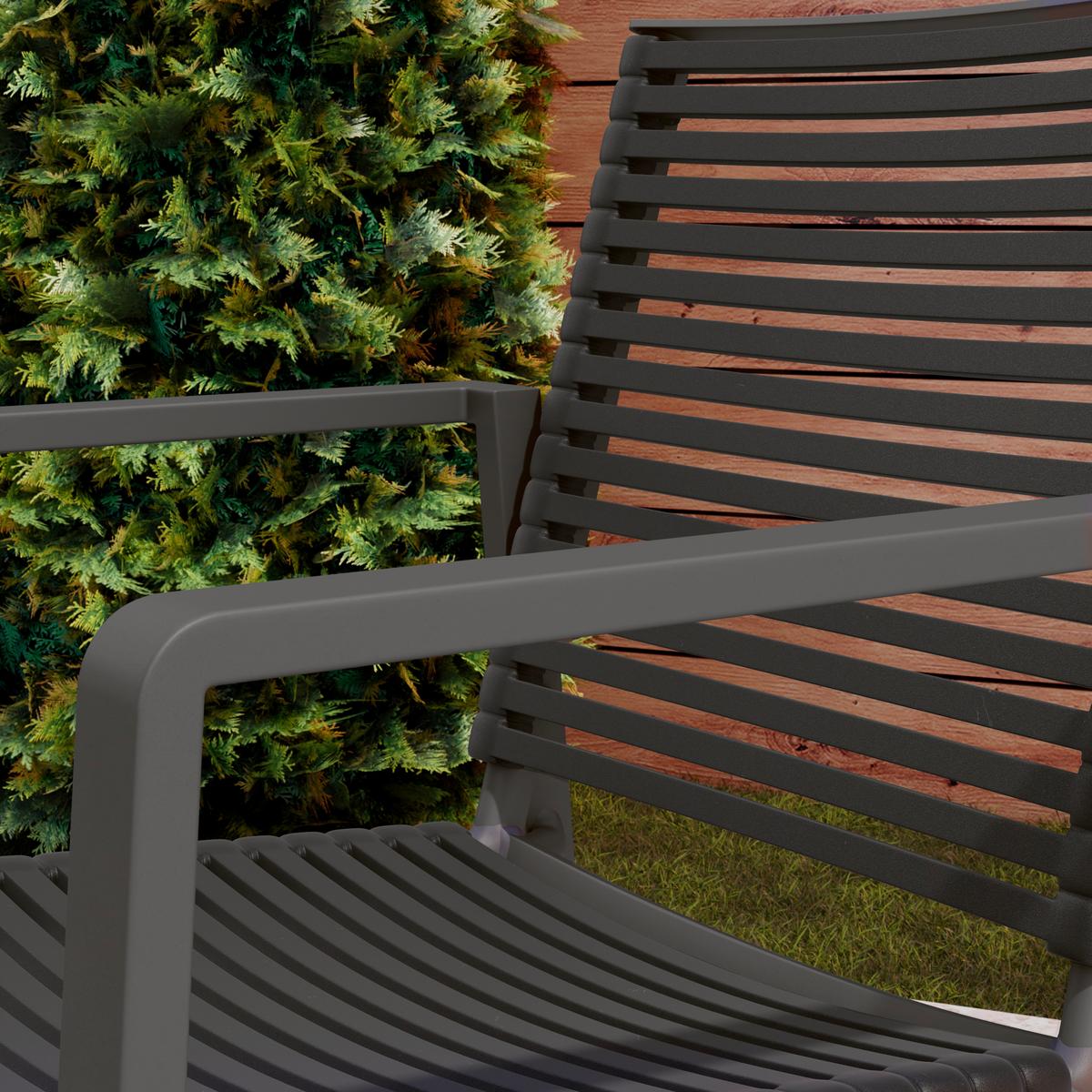 Gartenstuhl Cancun Anthrazit - Anthrazit, MODERN, Kunststoff/Metall (62/56,5/84cm) - Mömax