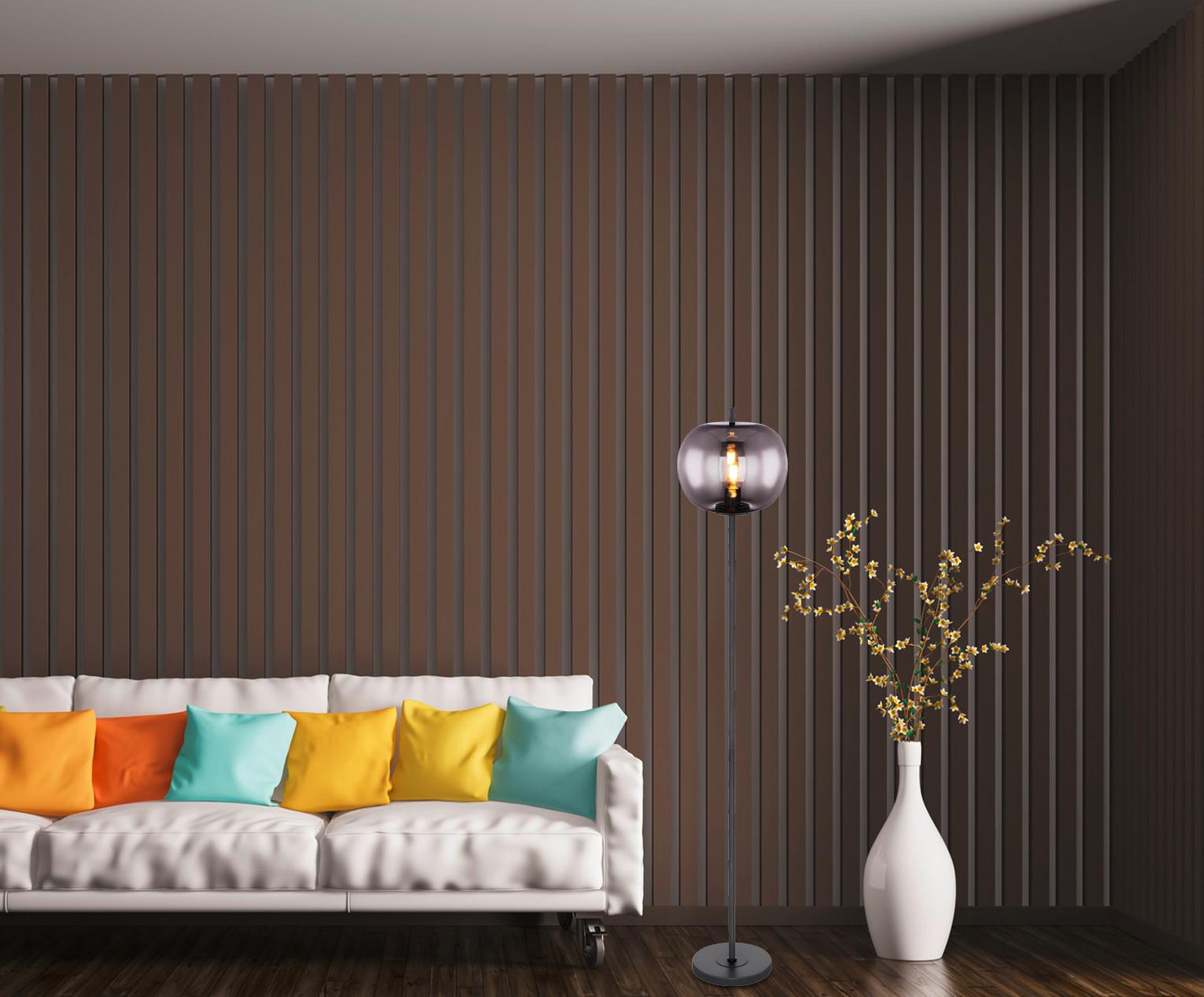 Állólámpa 15345s - fekete/szürke, Design, Üveg/fém (30/160cm) - Globo