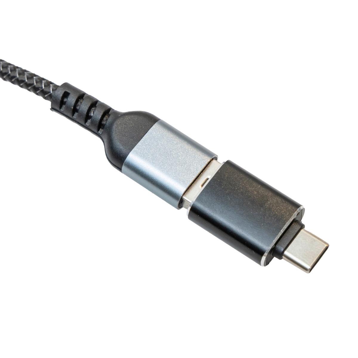 USB-Ladekabel Besi Schwarz ca. 120cm - Schwarz, MODERN, Kunststoff/Metall (120cm) - Mömax