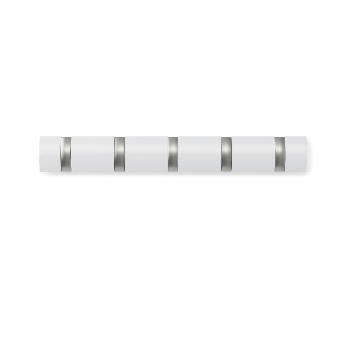 Hakenleiste Flip 5 Weiss - Weiss, Modern, Holz/Kunststoff (51/6/3cm) - Mömax