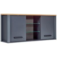Hängeschrank Venet, Anthrazit/Artisan Eiche - Anthrazit/Schwarz, MODERN, Glas/Holzwerkstoff (130,3/57,5/33cm) - Mömax