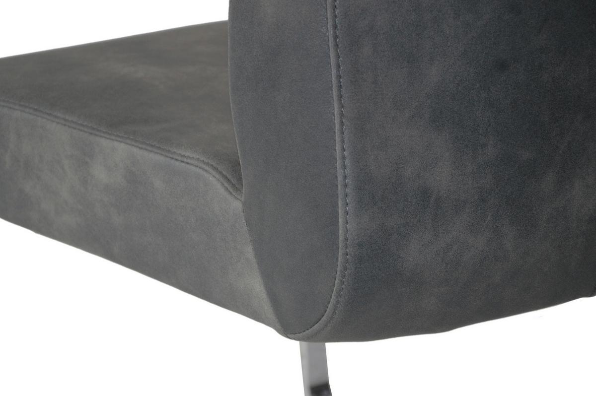 Schwingstuhl-Set MARLEN XXL Anthrazit, Wippfunktion - Anthrazit/Silberfarben, LIFESTYLE, Textil/Metall (47/96/62cm) - MID.YOU