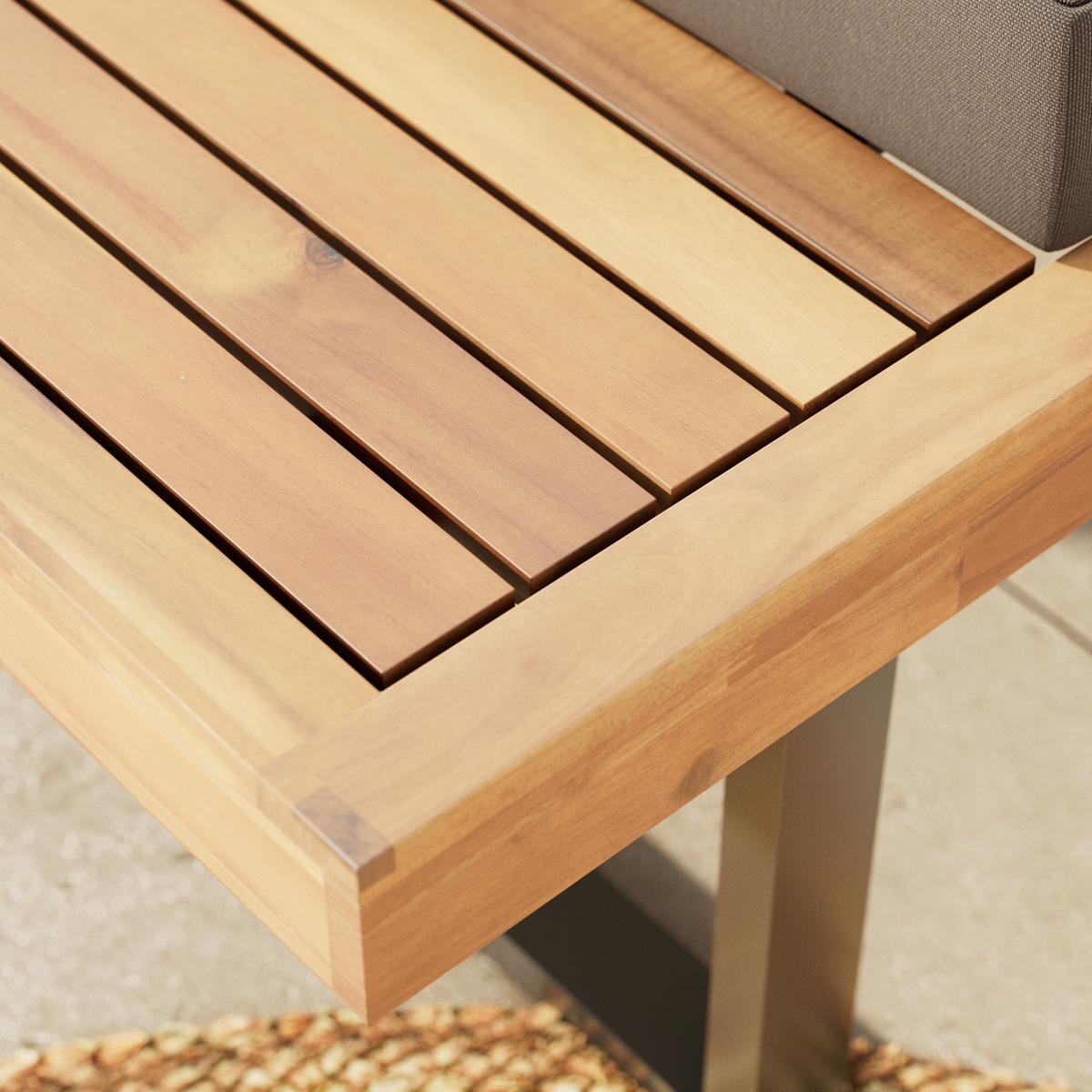 Lounge Garnitura Adam, Akacija, Siva, 3-Delno - siva, Moderno, kovina/les (175/71/68cm) - Mömax