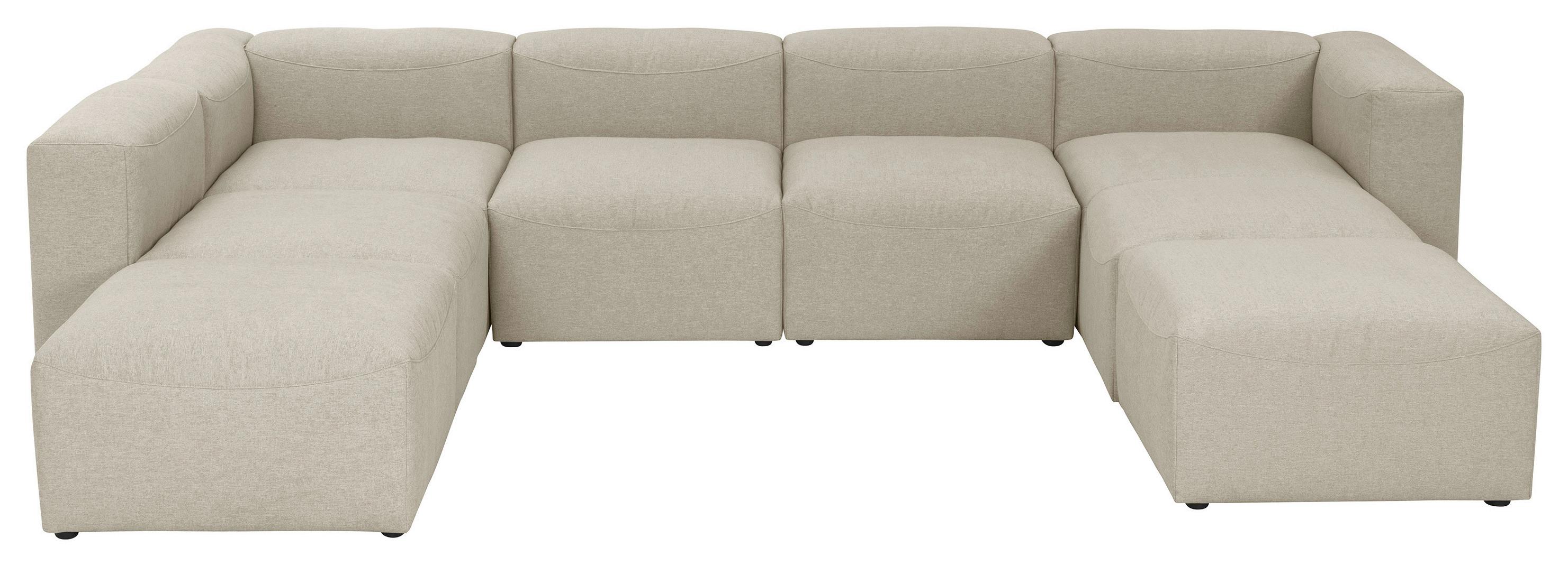 WOHNLANDSCHAFT LENA - Creme, Design, Kunststoff/Textil (250/350/235cm) - Max Winzer