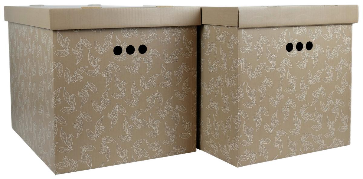 Box mit Deckel Jimmy, 2 Stk. - Weiss/Rosa, Karton (44,3/33,5/32,5cm) - Mömax