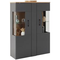 Komoda Visoka Amare - crna, Moderno, staklo/drvni materijal (102,2/138/35cm)