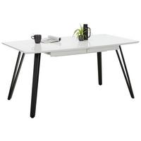 STÓŁ ROZSUWANY ISABELLE - czarny/biały, Modern, materiał drewnopochodny/metal (160-240/76/90cm) - Mömax