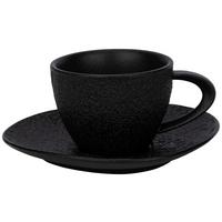Kaffeetasse mit Untertasse Haruki in Schwarz ca. 200ml - Schwarz, MODERN, Keramik - Mömax
