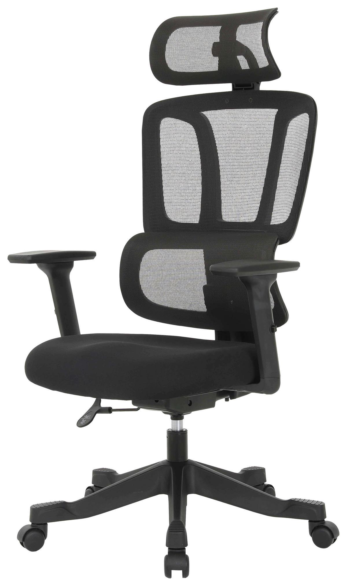 Drehstuhl Noemi Schwarz - Schwarz, Design, Holz/Kunststoff (65/122-130/62cm) - Mömax