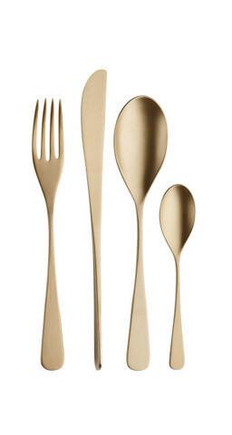 Jedilni Pribor Audrey, 16-Delni - barve medu, Basics, kovina (25,5/7/5,3cm) - Pintinox