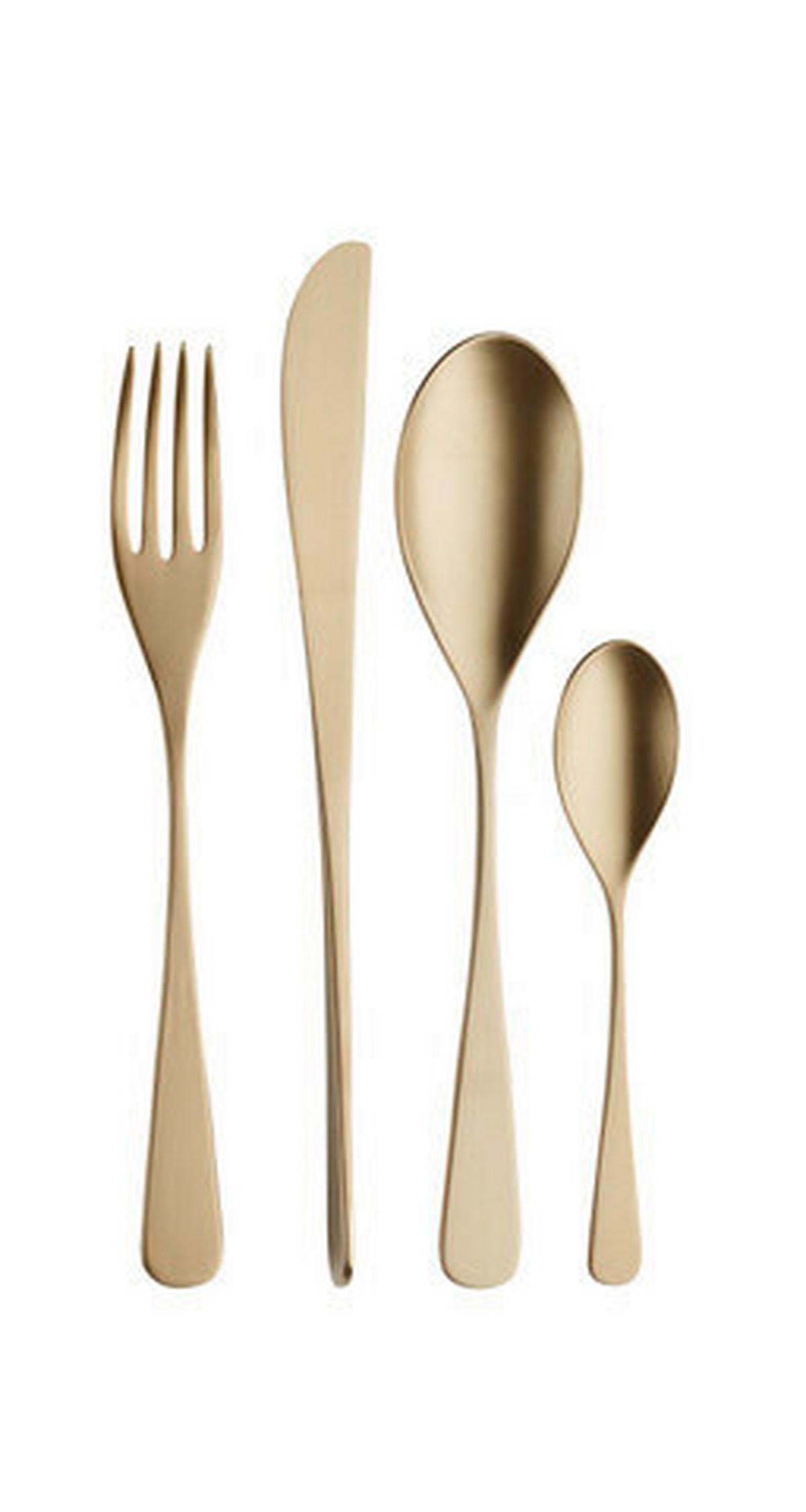 Jedilni Pribor Audrey, 16-Delni - barve medu, Basics, kovina (25,5/7/5,3cm) - Pintinox