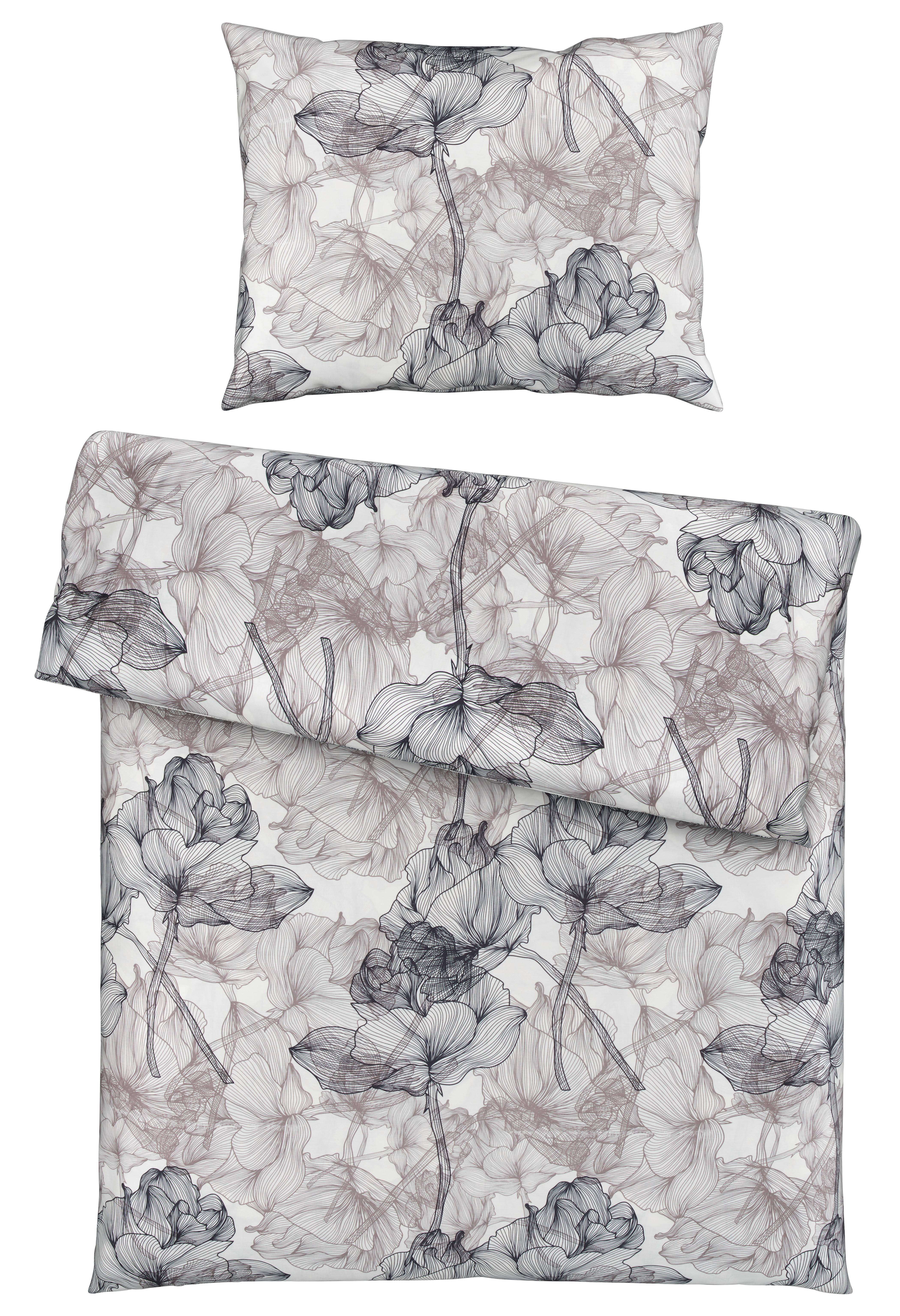 Bettwäsche Bio Eva Design Ca. 160x210cm - Anthrazit, Modern, Textil (160/210cm) - ecoTree