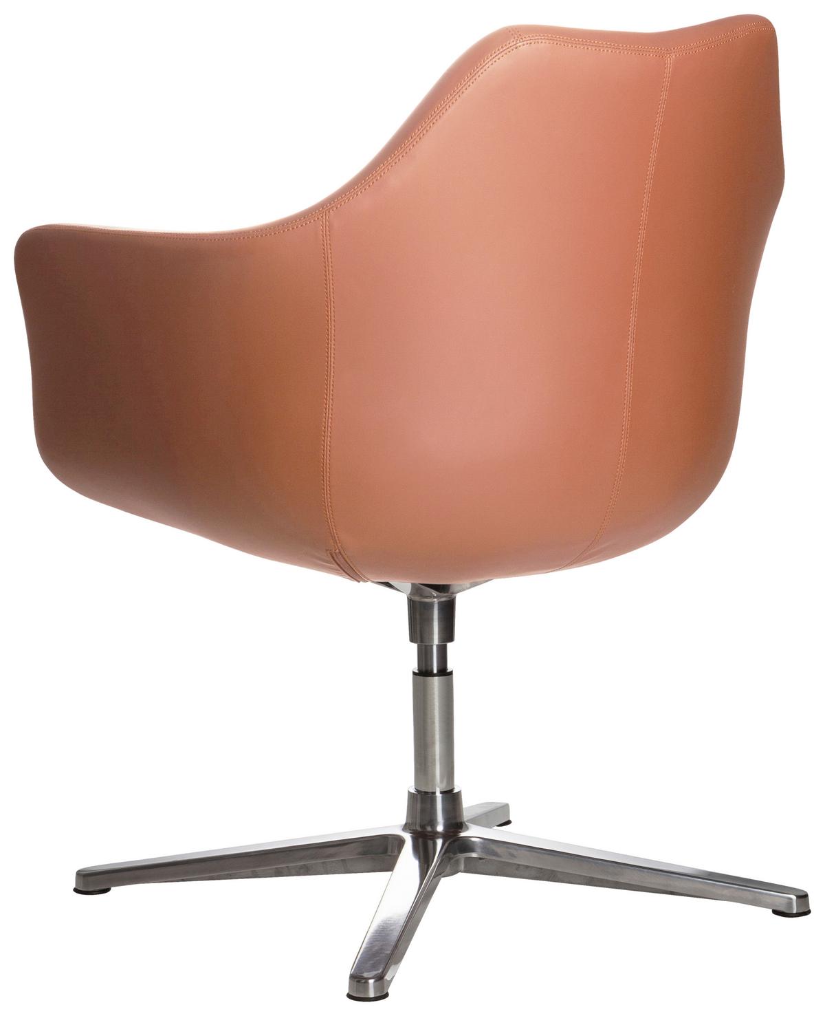 Vrtljivi Stol Artemia, Rjava - srebrne barve/rjava, Basics, kovina/tekstil (67/85/63cm) - MID.YOU