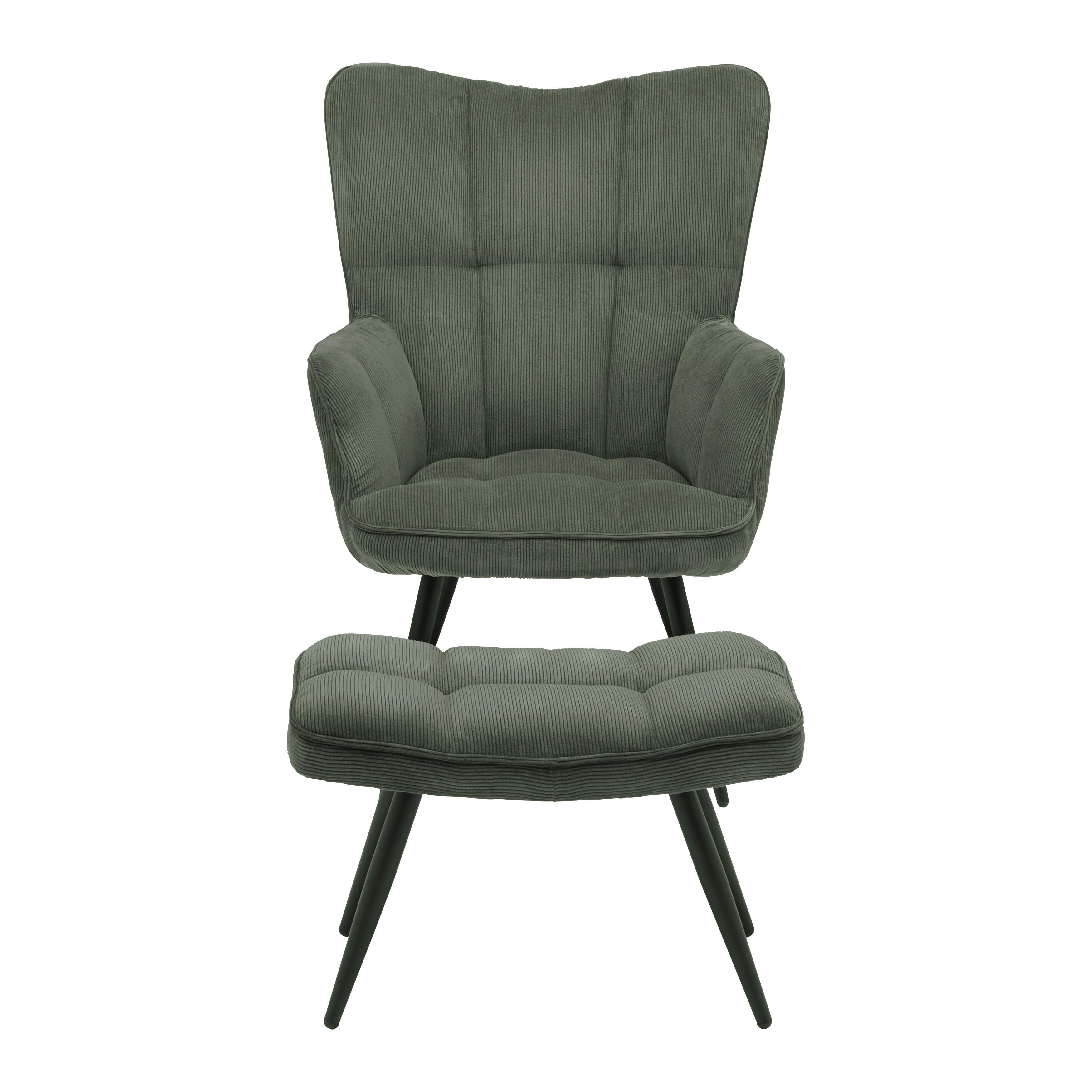 Sessel Alex Grün - grön/svart, Modern, metall/textil (68/100/78cm) - Based