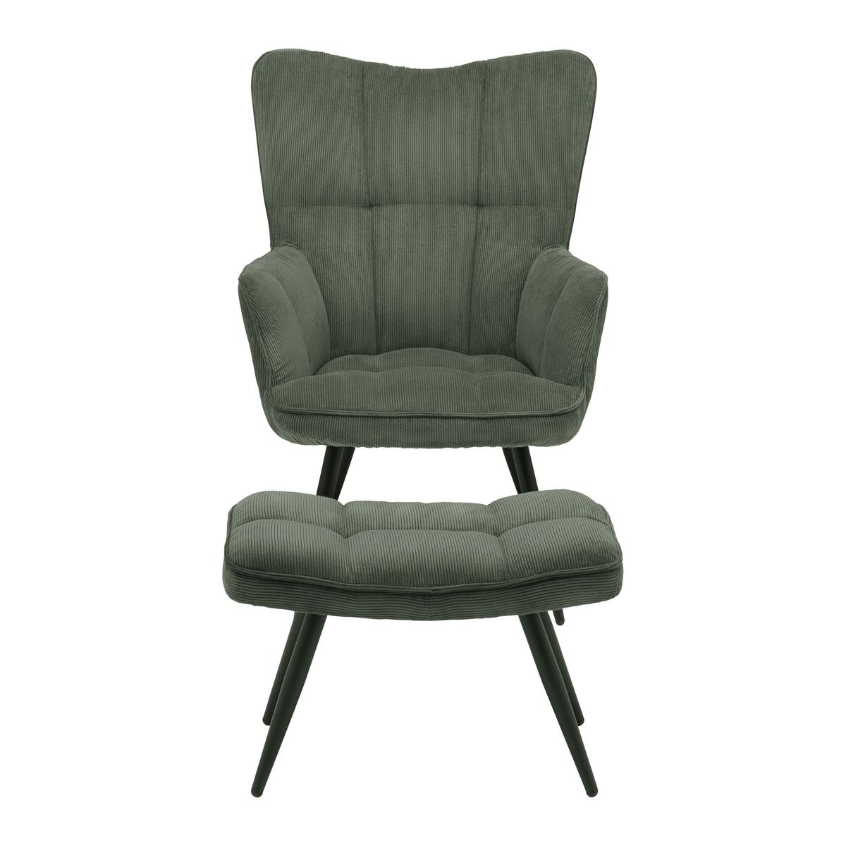Sessel Alex Grün - Schwarz/Grün, MODERN, Textil/Metall (68/100/78cm) - Based