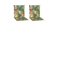 Niedriglehner Auflagen Texas 2er-Set ca. 98x46 cm Dschungel - Beige/Grün, Basics, Textil (98/46/8cm) - Gardenson