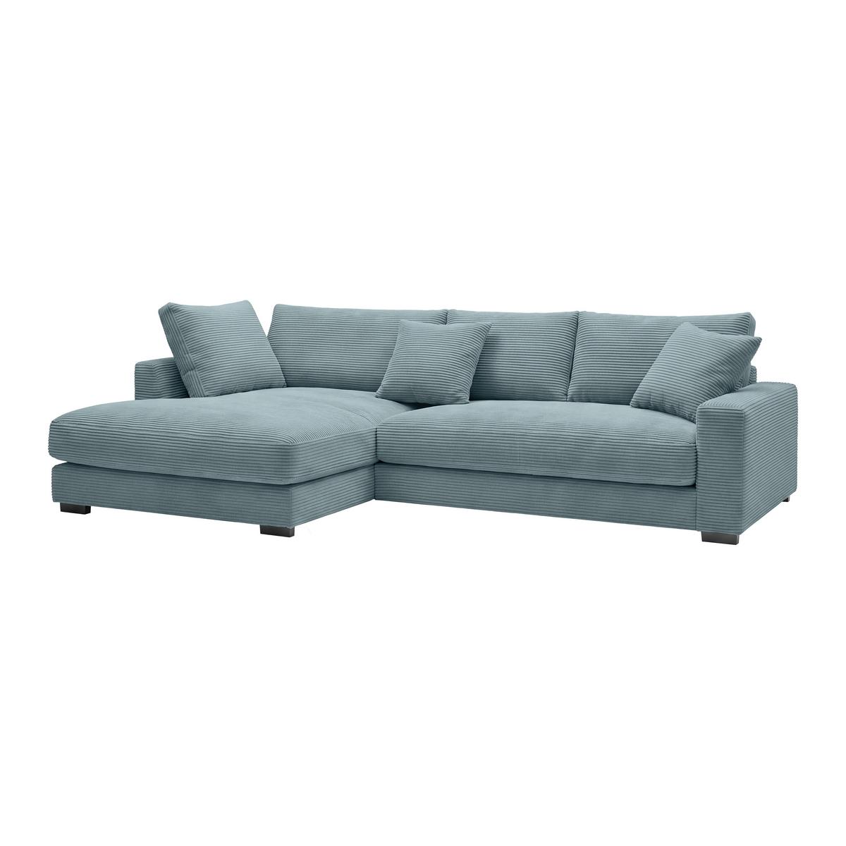 Ecksofa Pedro Petrol - Petrol/Schwarz, MODERN, Kunststoff/Textil (190/300cm) - Mömax