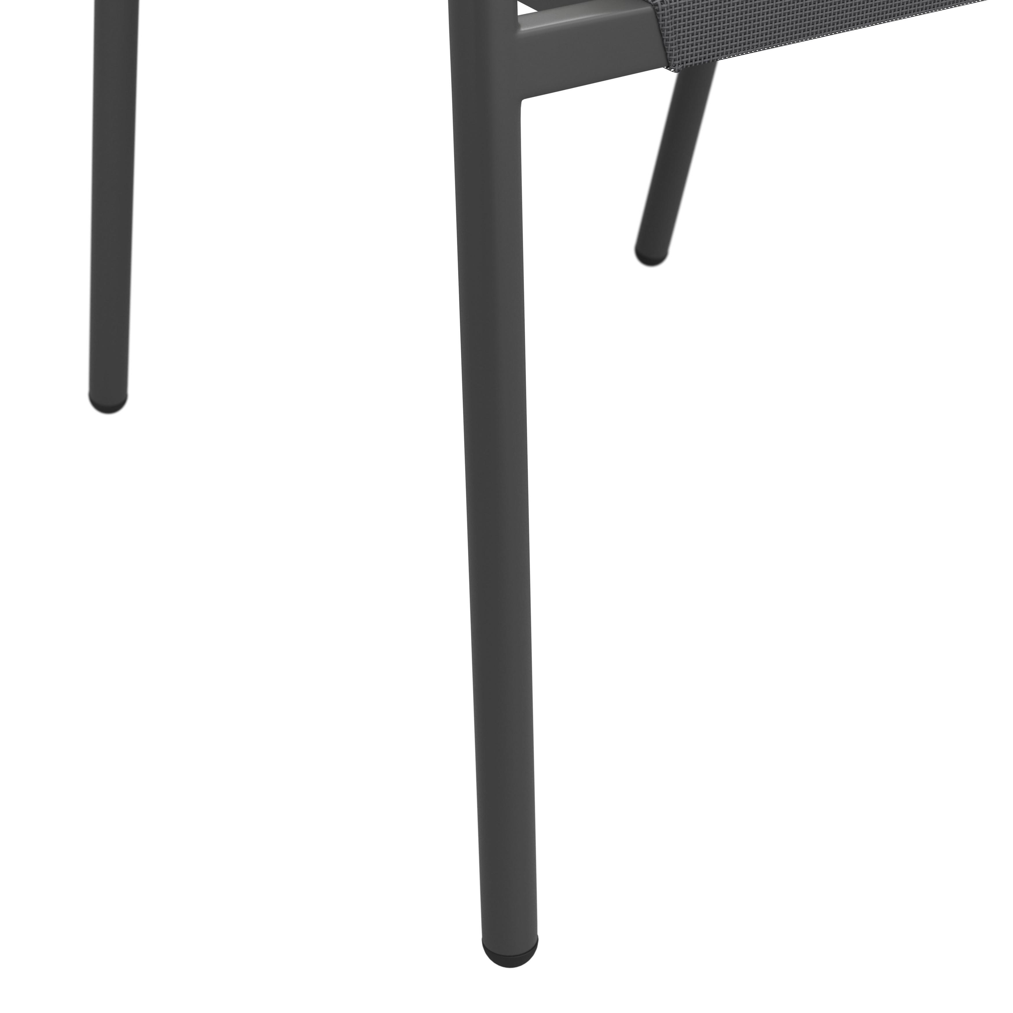 TRÄDGÅRDSSTOLAR SET BENICIO - mörkgrå/grå, Modern, metall/textil (56/80/64cm) - Bessagi Garden