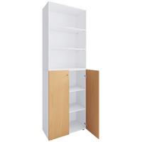 SCHUHSCHRANK LONA 2XL DT R - Weiss/Buchefarben, Design, Holzwerkstoff/Kunststoff (70/220/40cm) - MID.YOU