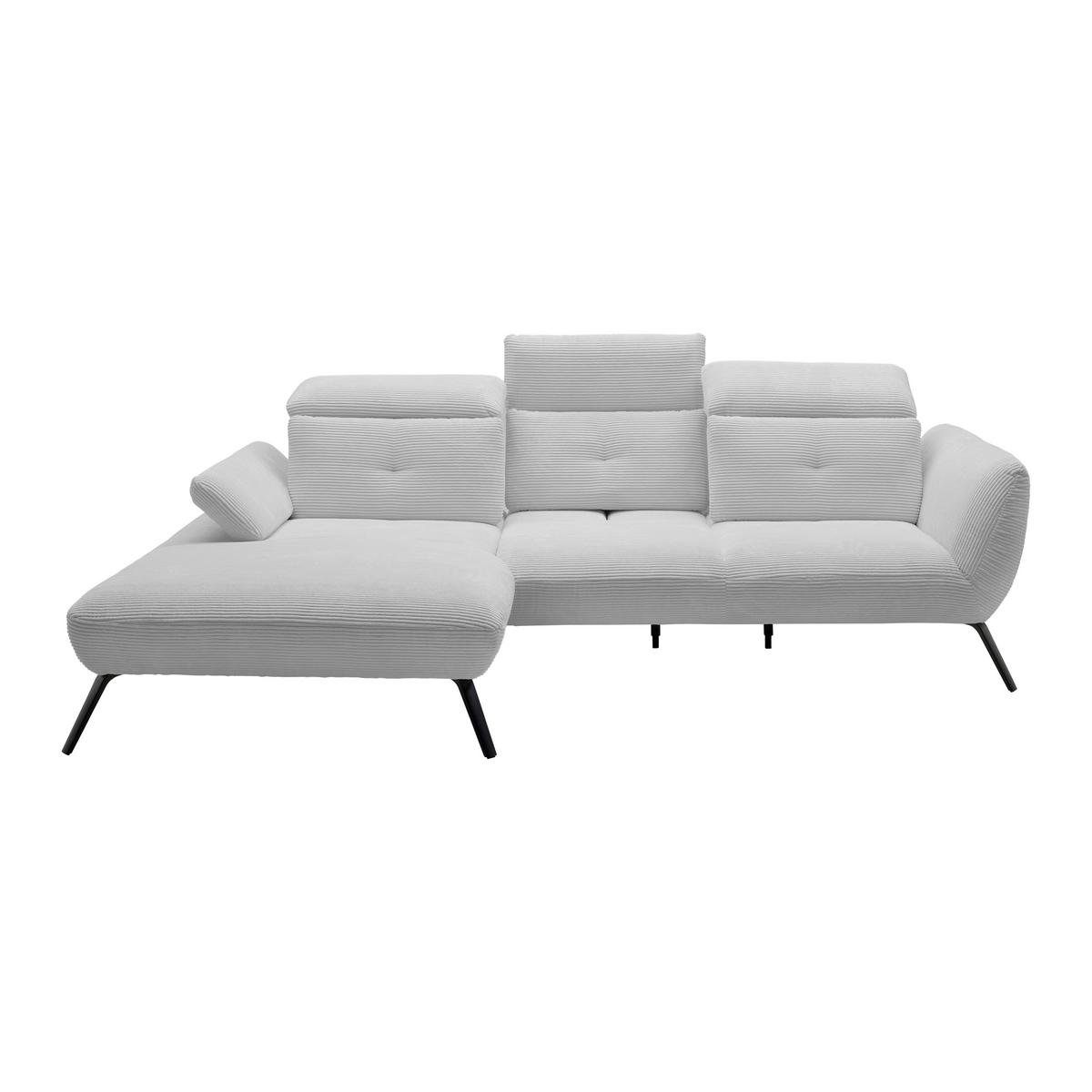 Wohnlandschaft Seattle Hellgrau - Hellgrau/Schwarz, MODERN, Holzwerkstoff/Textil (196/301cm) - Premium Living