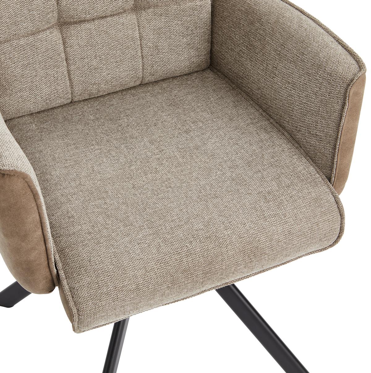 KRZESŁO Z PODŁOKIETNIKAMI FRIDA - czarny/szary, Modern, metal/drewno (61/91/64cm) - Livetastic