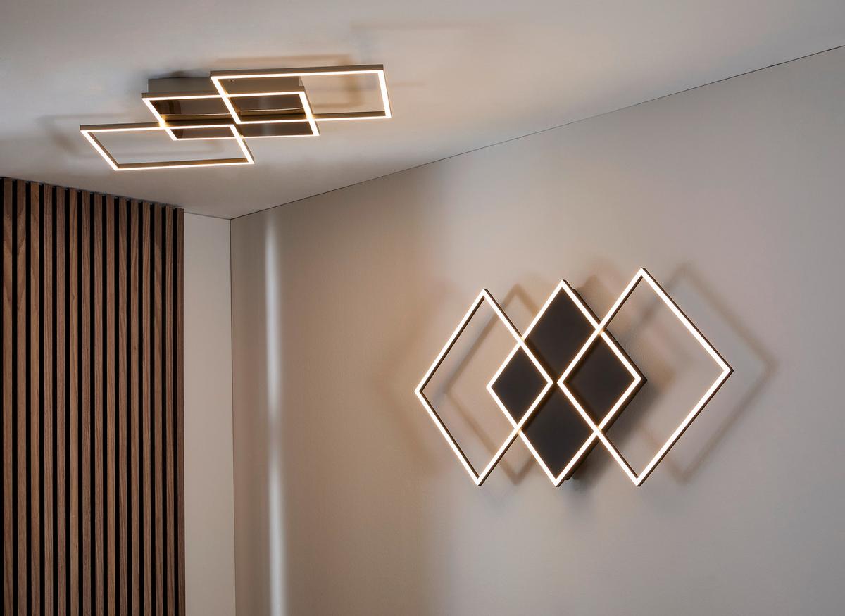 LAMPA SUFITOWA LED GIGA 6 *SBN* - biały, Design, tworzywo sztuczne/metal (100/49,5/5,8cm) - Novel