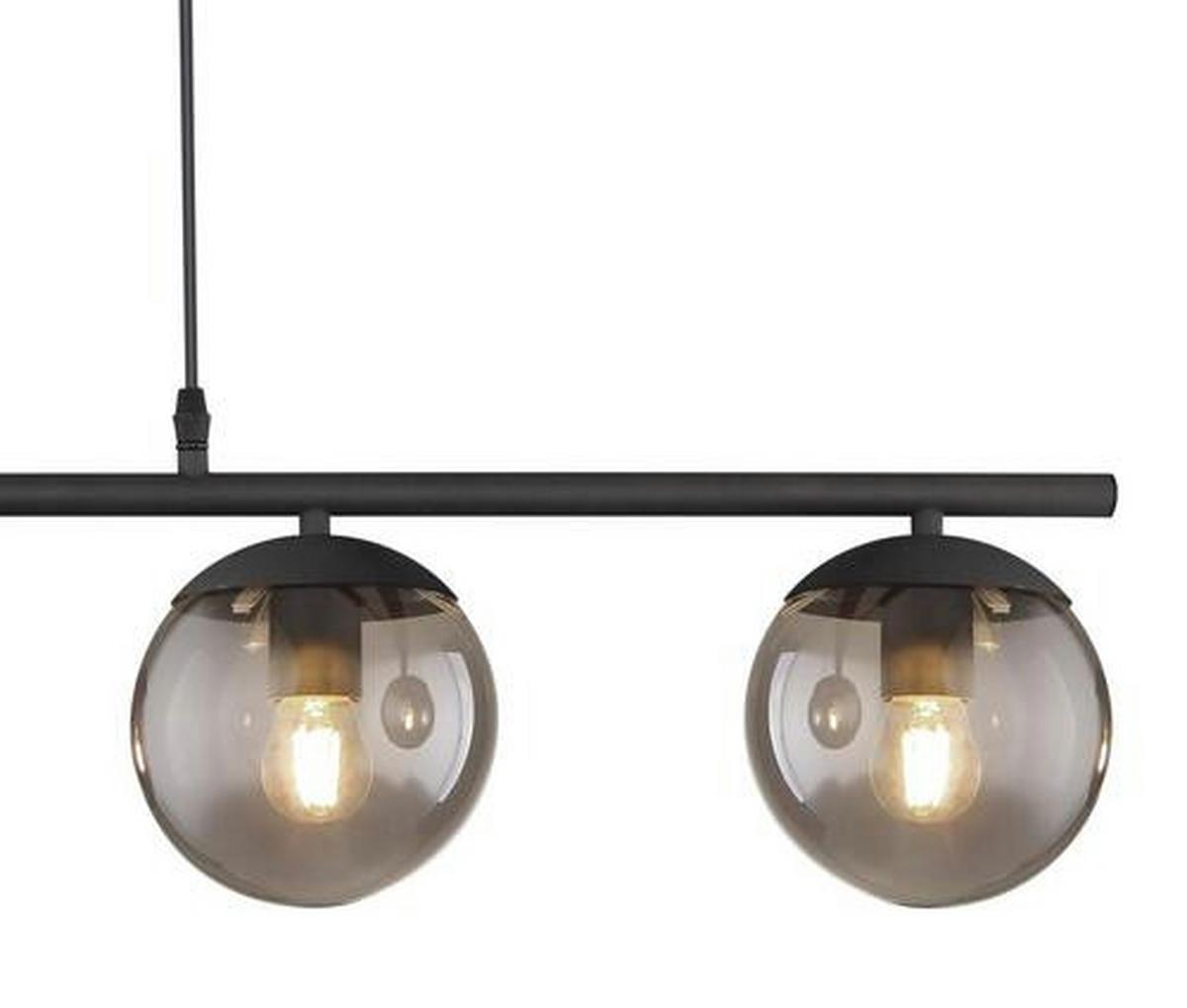 Viseča Svetilka 15830-4h Blama - črna, Design, kovina/steklo (90/15/120cm) - Globo
