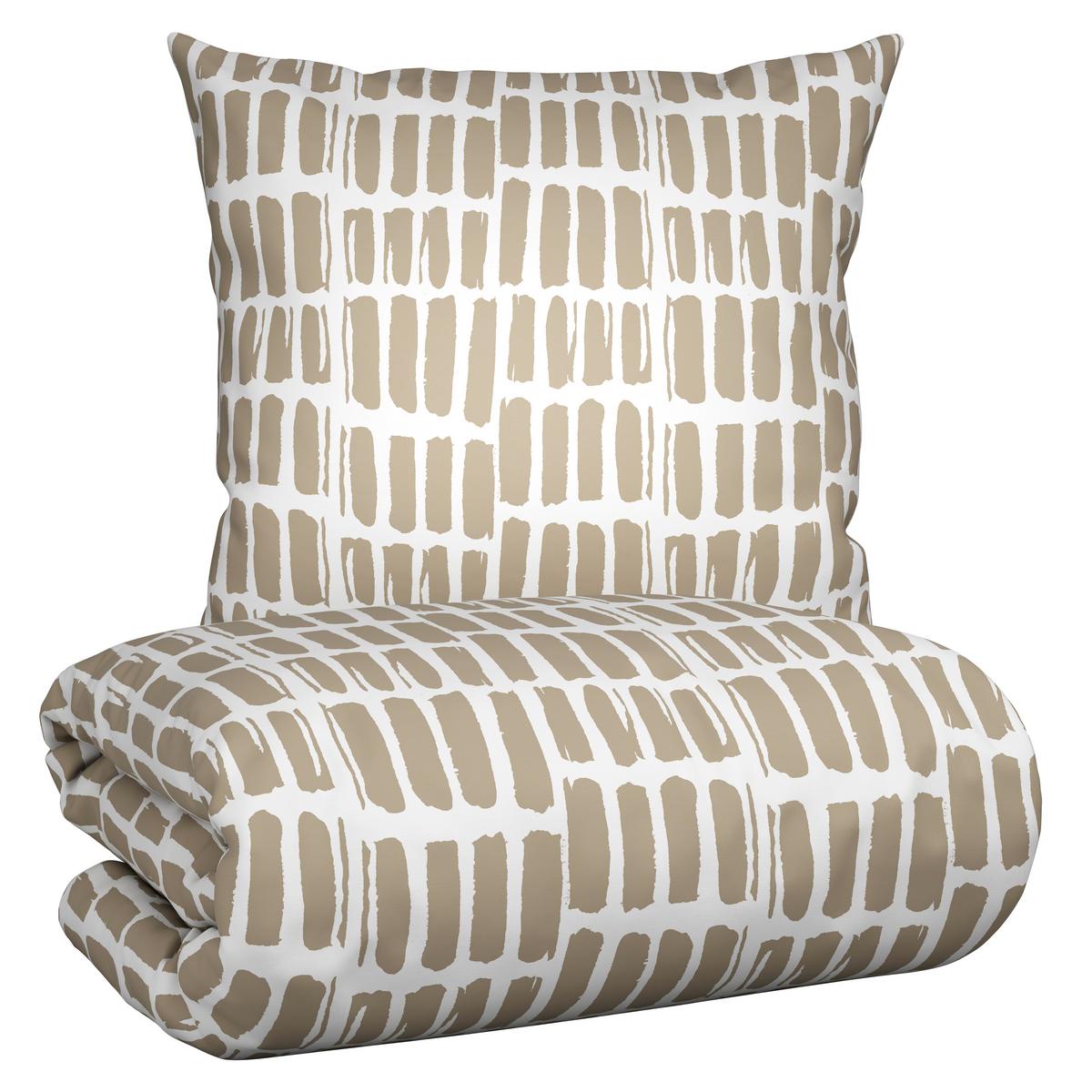 Bettwäsche Adam Weiß/Beige ca. 135x200cm - Beige/Weiß, MODERN, Textil (135/200cm) - Mömax