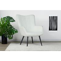 Sessel Uta Elfenbein Bouclé - Elfenbein/Schwarz, Basics, Textil/Metall (72/97/80cm) - MID.YOU