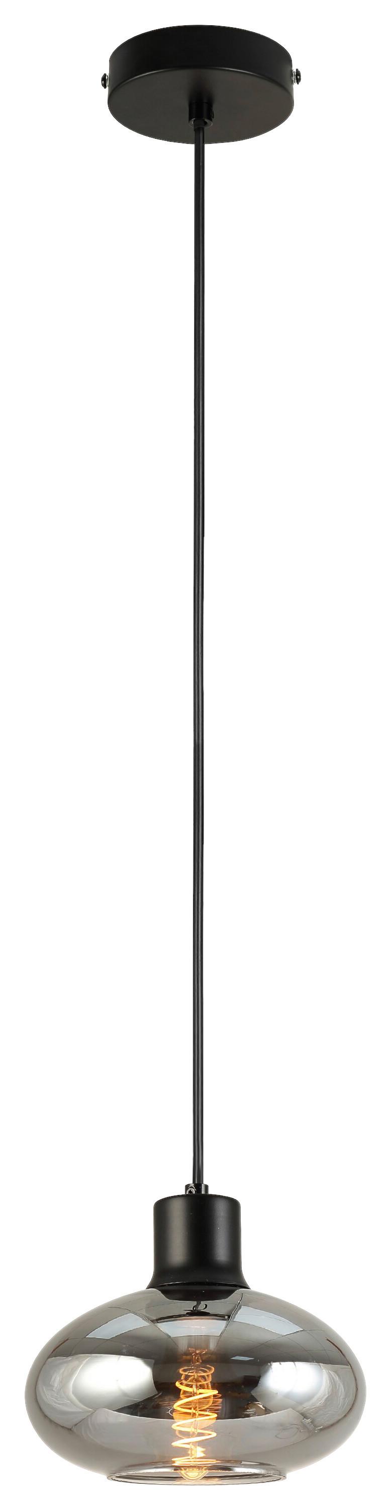 Lampă suspendată Tipo - negru, Modern, sticlă/metal (18/120cm) - Mömax