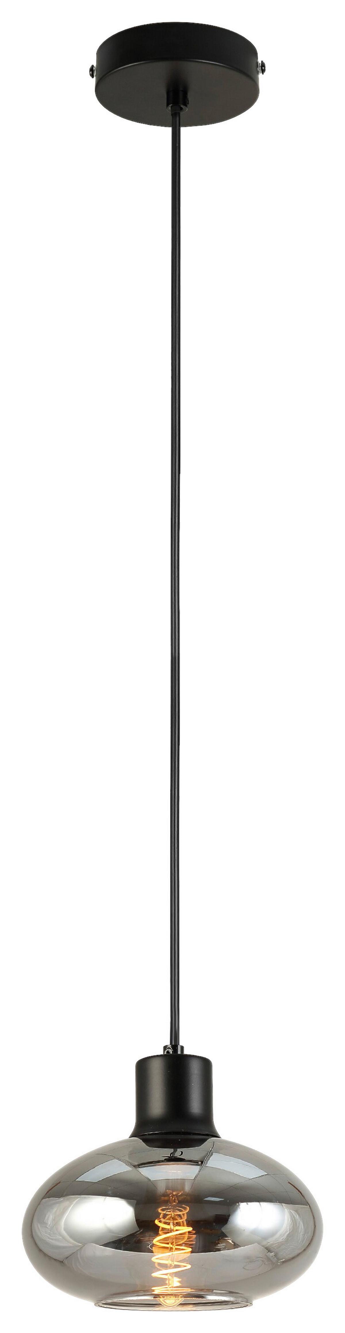 Hängeleuchte Tipo in  Schwarz max. 25 Watt - Schwarz, MODERN, Glas/Metall (18/120cm) - Mömax