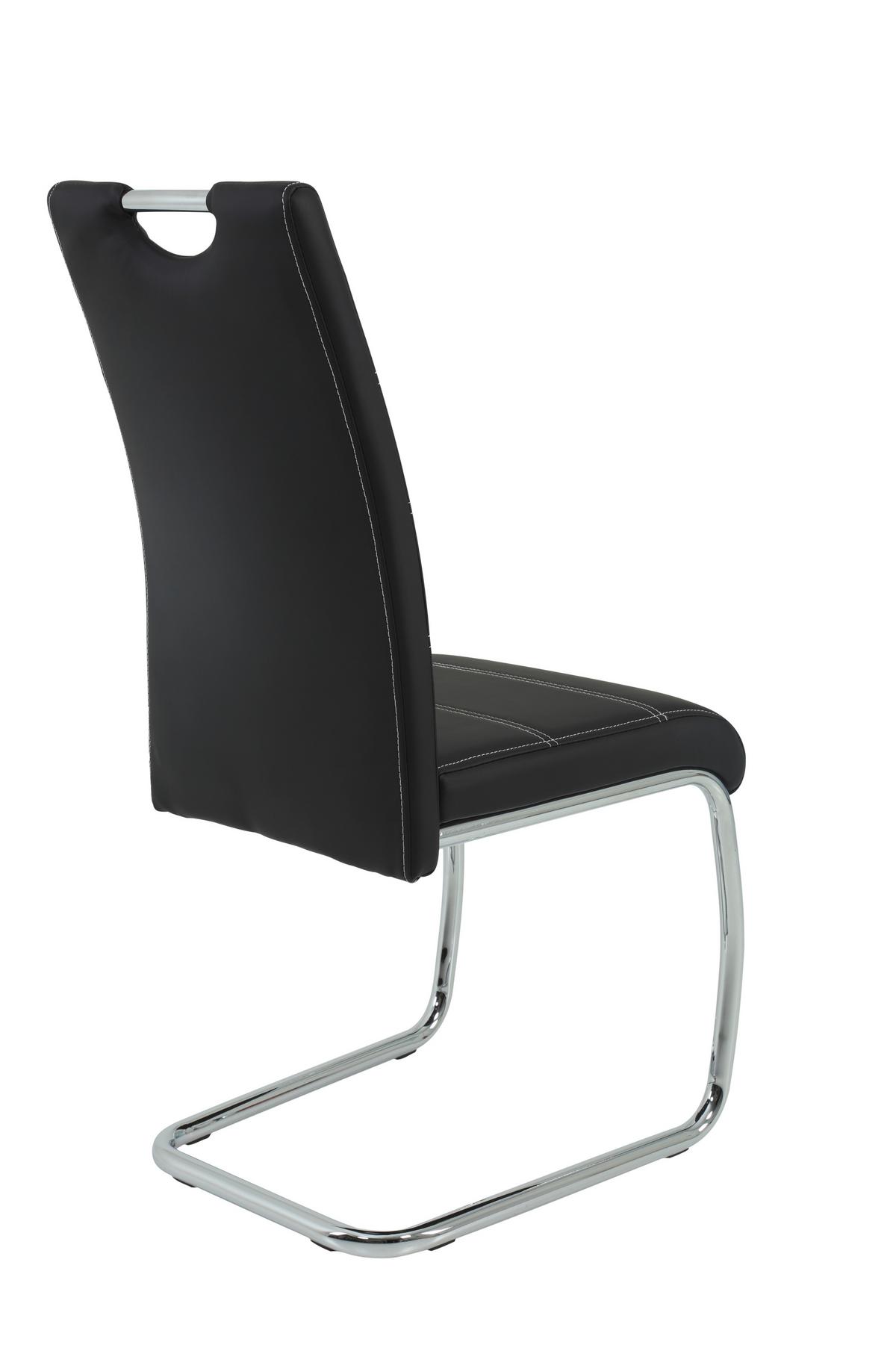 SCHWINGSTUHL-SET FLORA S 4ER-SET - Chromfarben/Schwarz, MODERN, Textil/Metall (43/98/59cm) - MID.YOU
