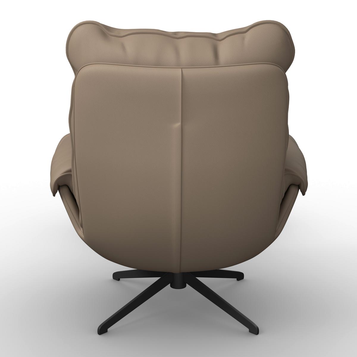 Sessel Andrea Lederlook Braun - Hellbraun/Schwarz, MODERN, Holz/Textil (82/105/80cm) - Bessagi Home