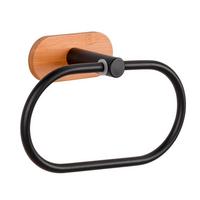 Držalo Za Brisače Orea Bamboo - črna/naravne barve, Moderno, kovina/les (19/12,5/8cm) - Mömax