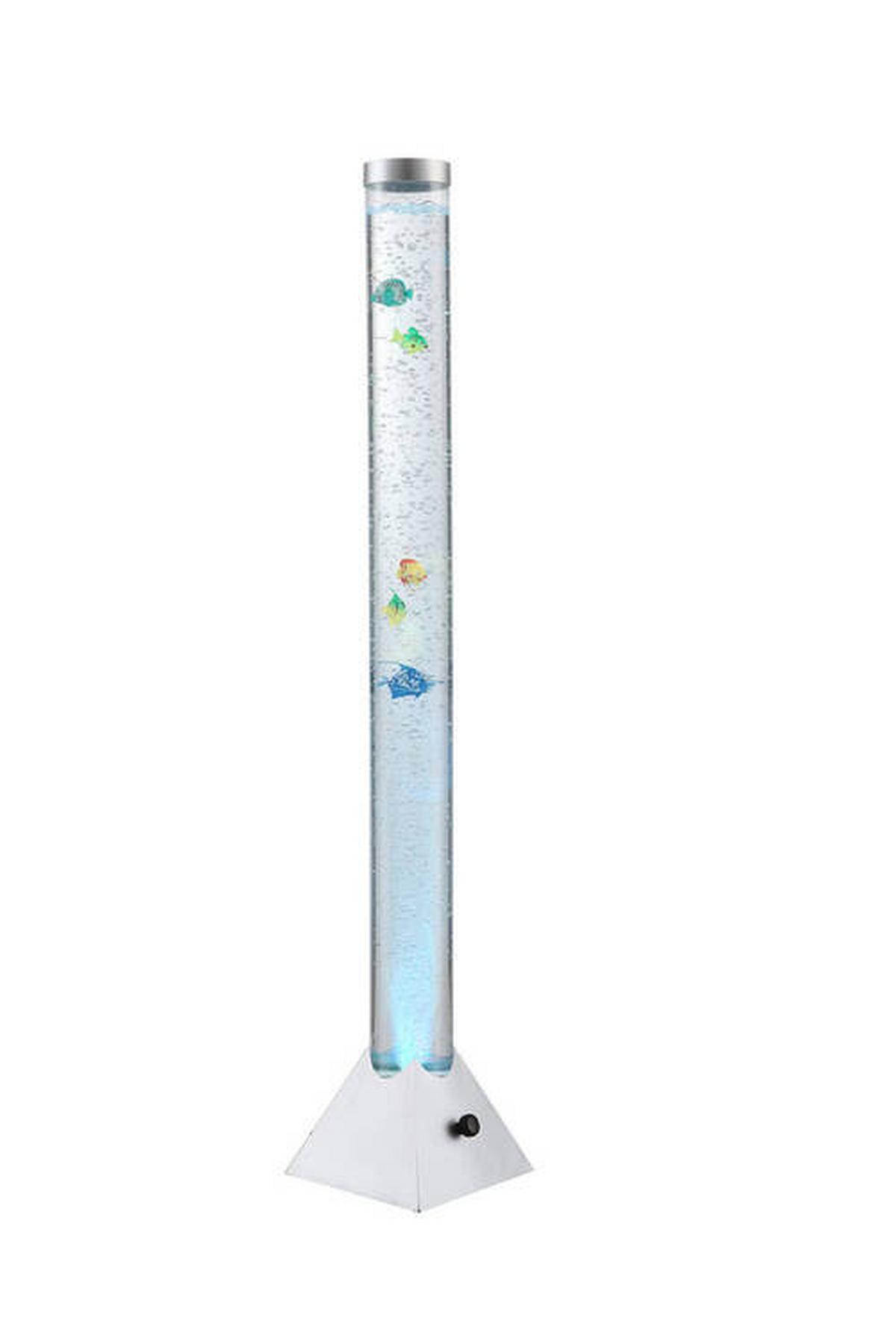 LED-Stehleuchte Mendoza in Silberfarben max. 0,06 Watt - Klar/Silberfarben, Trend, Kunststoff (21,5/21,5/120cm) - Globo