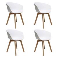 ARMLEHNSTUHL-SET NOAN - Weiß/Naturfarben, MODERN, Holz/Kunststoff (60/78,5/44cm) - MID.YOU