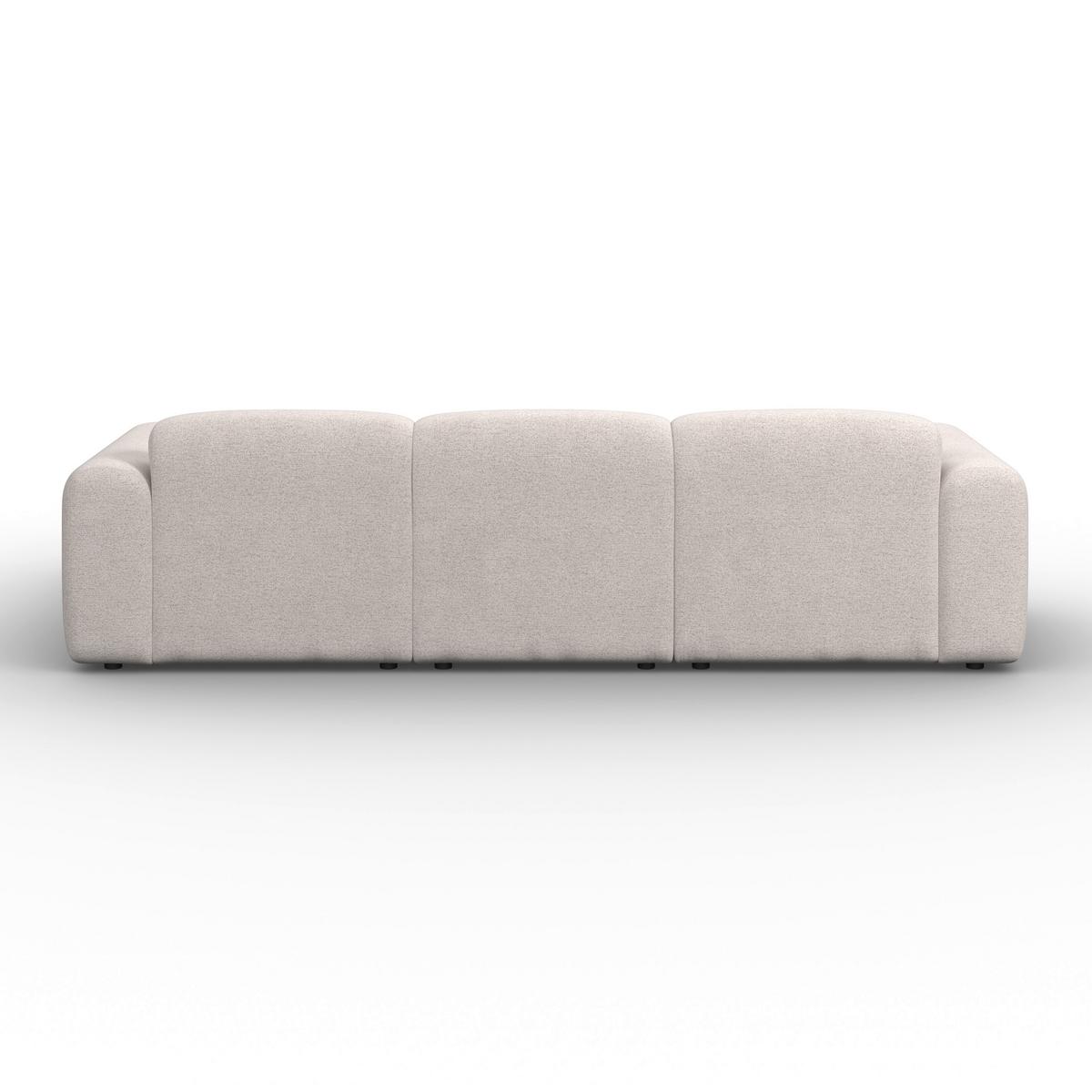 Wohnlandschaft Marlo Chenille Creme - Creme/Schwarz, MODERN, Holz/Kunststoff (263/66/162cm) - Bessagi Home