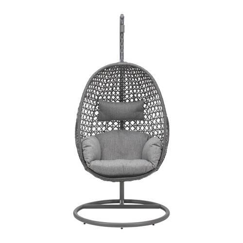 Hängesessel Marcella Grau Metall/Kunststoff/Outdoorstoff - Grau, MODERN, Kunststoff/Textil (95/196/96cm) - Bessagi Garden