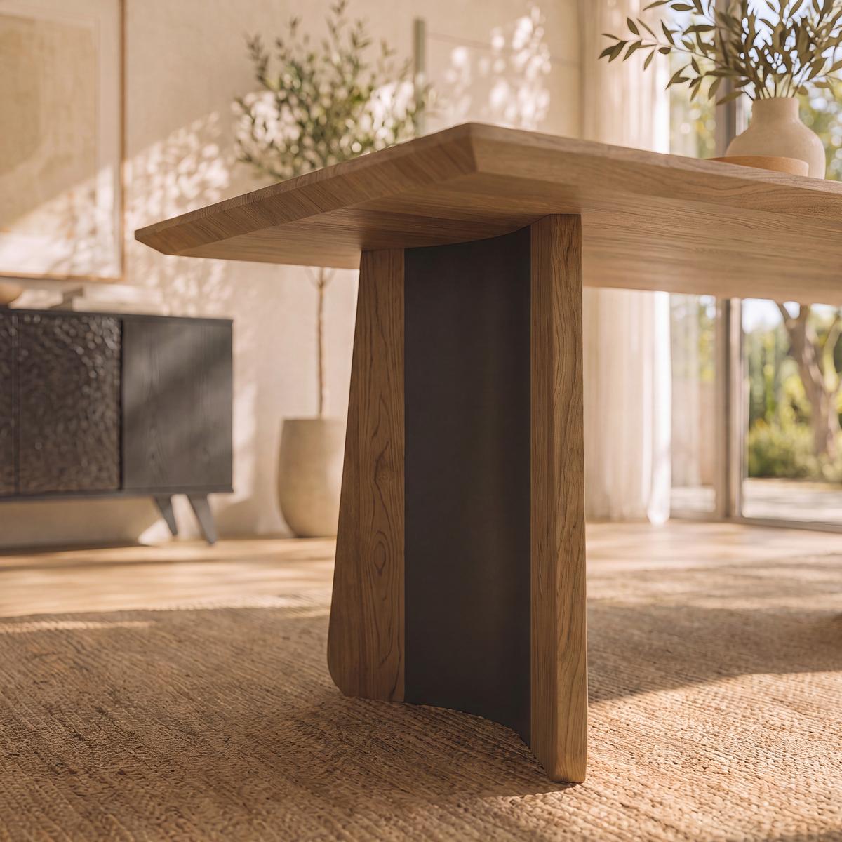 Esstisch Liva Eschefarben MDF ca. 180x90 cm - Eschefarben/Schwarz, MODERN, Holz/Holzwerkstoff (180/76/90cm) - Bessagi Home