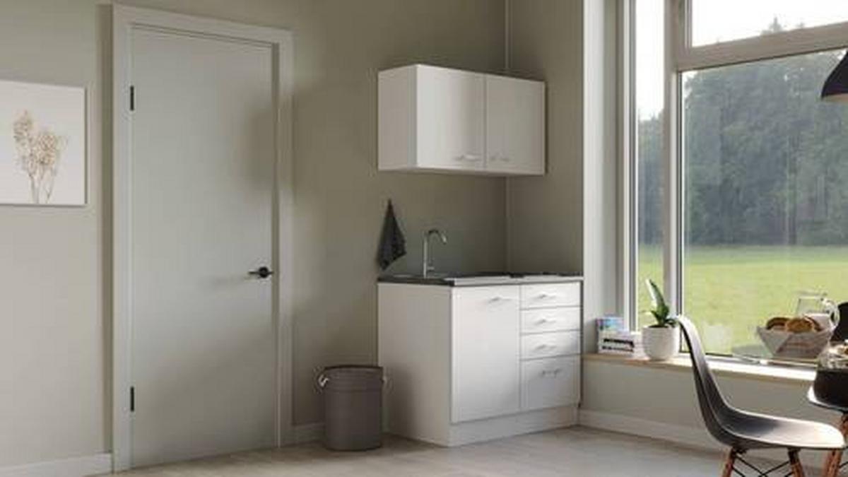 Majhna Kuhinja Z Aparati Lucca, Bela - bela/barve aluminija, Moderno, umetna masa/leseni material (100cm) - FlexWell