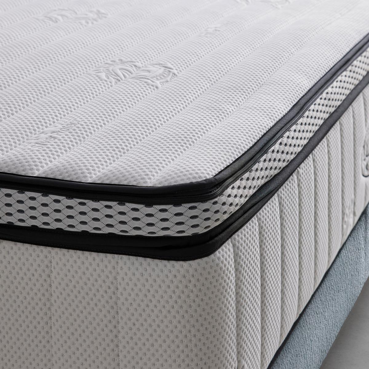 Boxspringbett Queen in Greige ca. 180x200cm - Chromfarben/Greige, KONVENTIONELL, Textil (180/200cm) - Premium Living