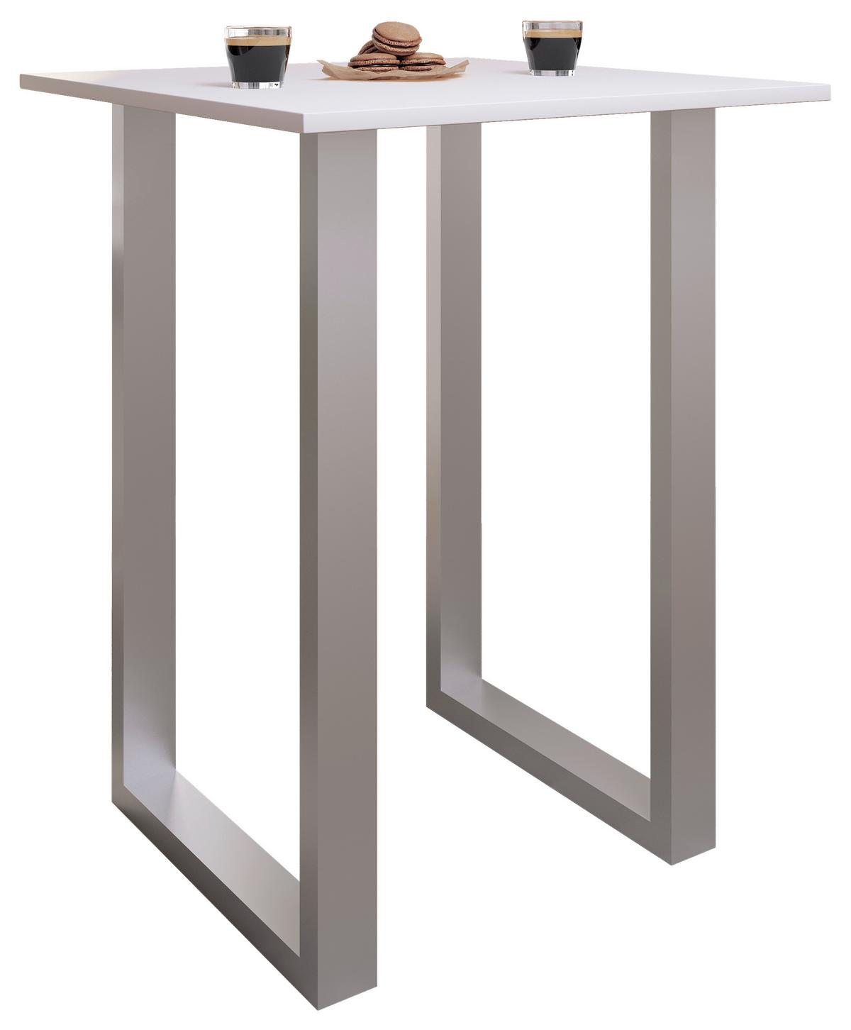 BARTISCH XONA B 80X50 - Weiss/Silberfarben, Konventionell, Holzwerkstoff/Metall (80/102/50cm)