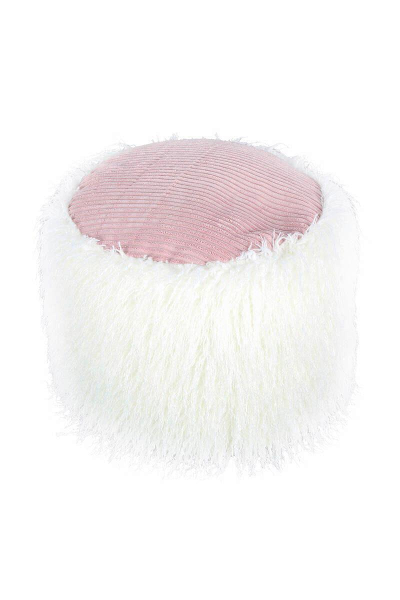 POUF 5BQ5J - Weiss/Rosa, Basics, Kunststoff (45/38/45cm) - Kayoom